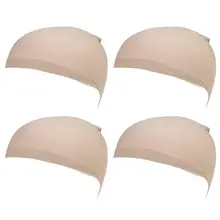 4 пары бежевых чулок парик шапки, телесный цвет эластичный нейлон близкий конец парик шапки, каждая бумажная доска содержит 2 цвета парик
