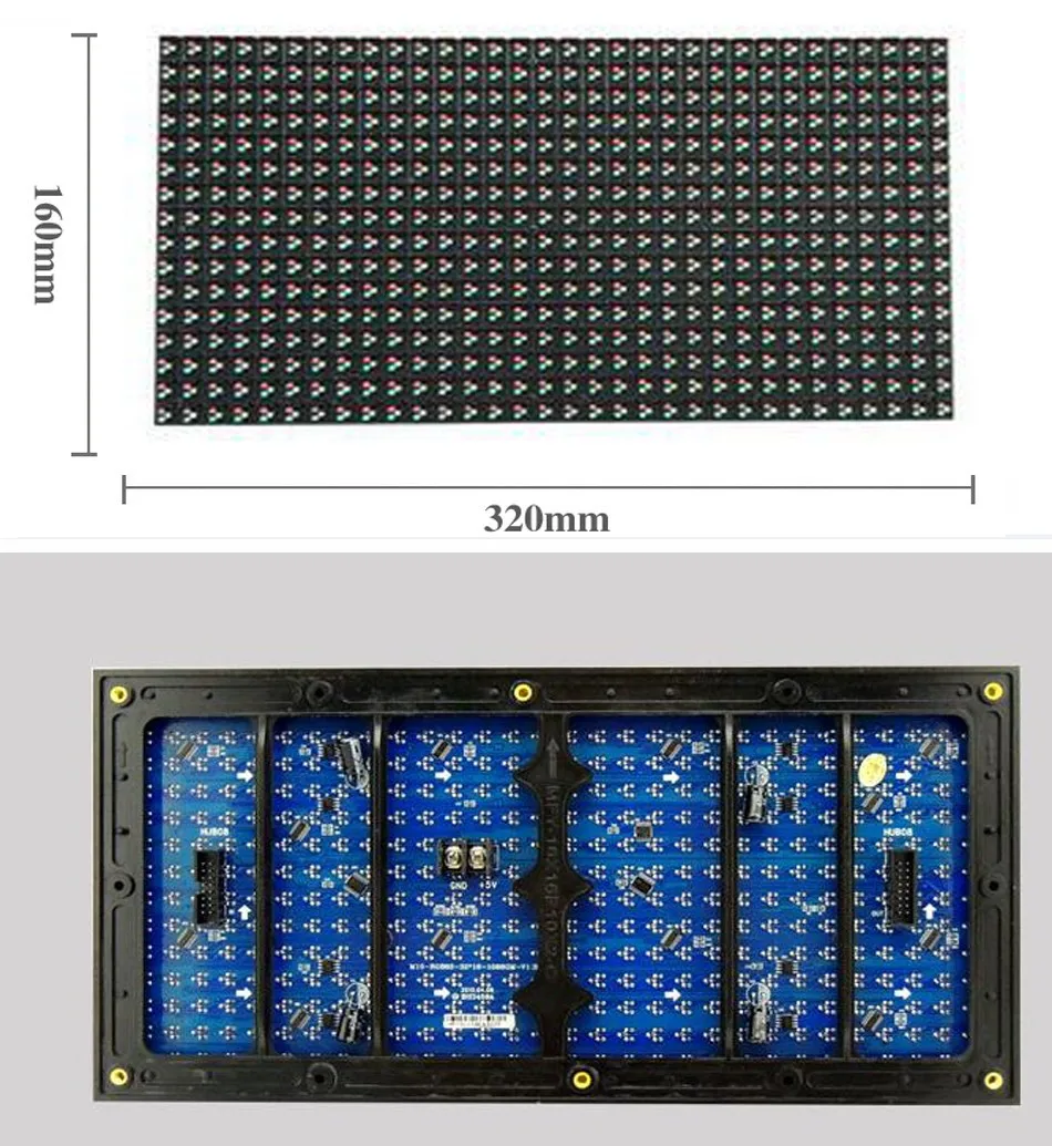 RGB Полноцветный Программируемый Светодиодный прокрутка вывеска доска объявлений дисплей модуль 320*160 мм 32*16 пикселей P10 погружной светодиодный модуль