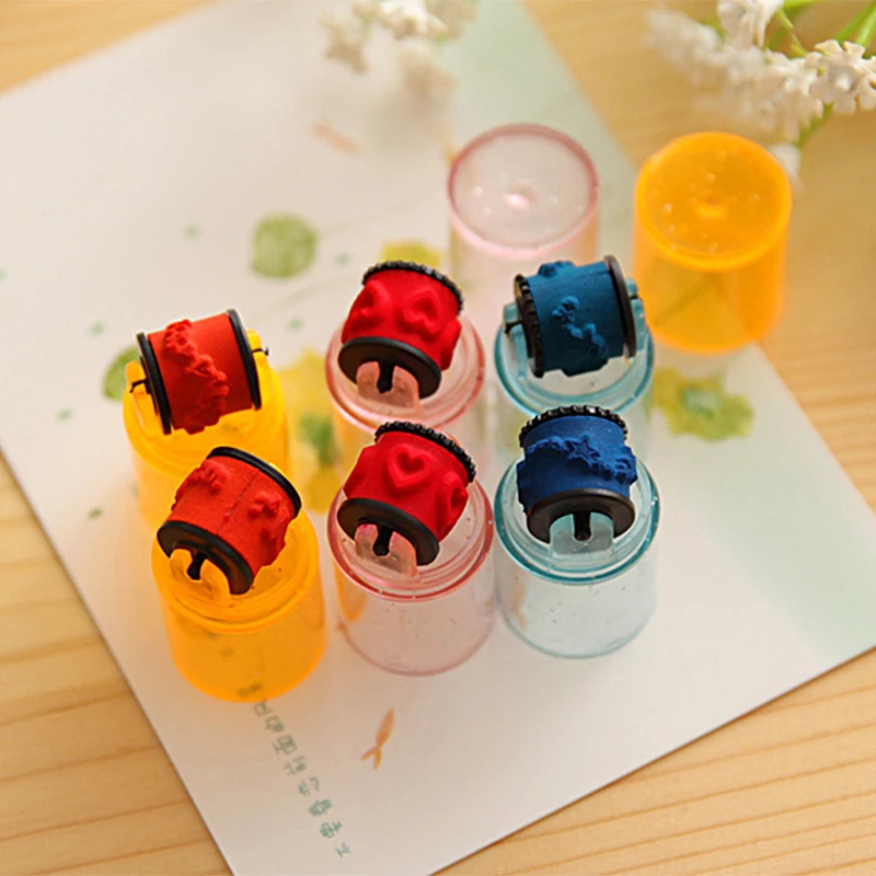

3 Pcs/set Cute Pens Shape Stamps Sets DIY Inkpad for Scrapbooking Planner Stamp Stationery Inkpad Office School Supplies