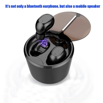 

2018 new mini TWS Bluetooth 4.2 wireless earphone with speaker charging box Support sound playback for IOS android mobile phone