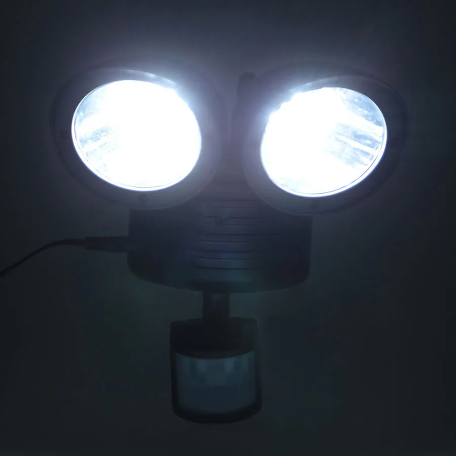 Online 188 22leds LED luz Solar tres cabezas doble PIR Sensor de movimiento iluminación exterior jardín Solar lámpara impermeable calle seguridad lámpara