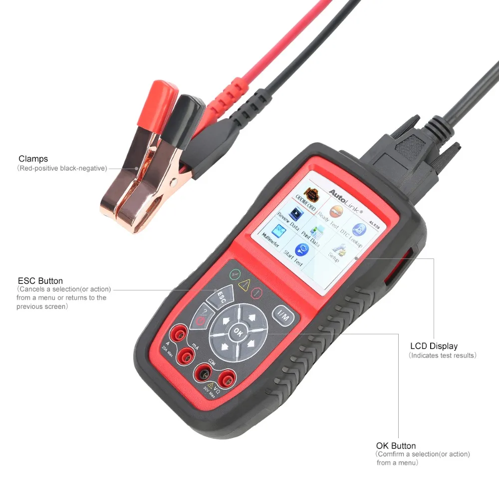 Autel AutoLink AL539B профессиональный тестер батареи OBD2 автомобильный сканер для считывания кода автомобиля диагностический инструмент с полной OBD 2 функции