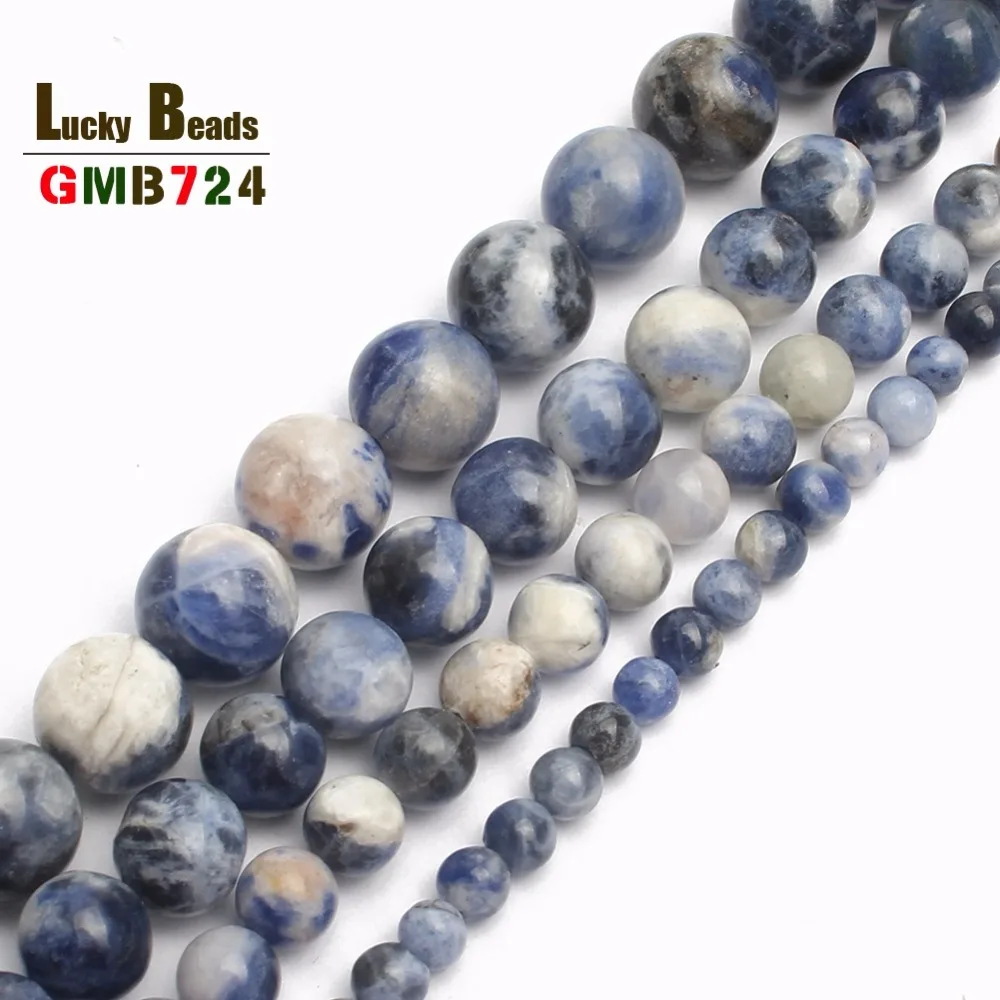 

wholesale New Blue Sodalite Round Beads 15.5inch/strand 4mm 6mm 8mm 10mm 12mm Natural Pick Size Free Shipping-F00119