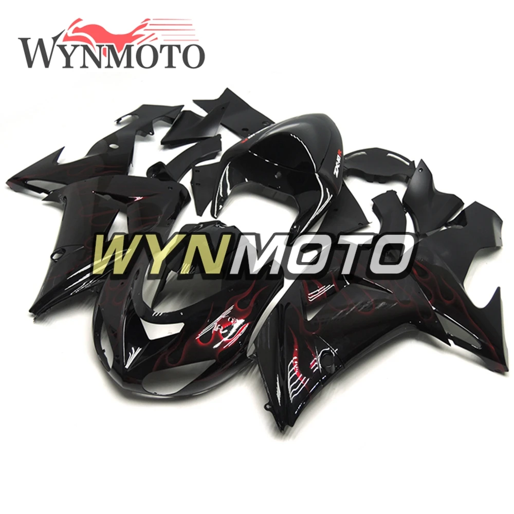 

Полный обтекатель для Kawasaki ZX-10R ZX10R 2006-2007 06 07 лет инъекция ABS пластмасса мотоциклетные оправы черные обтекатели