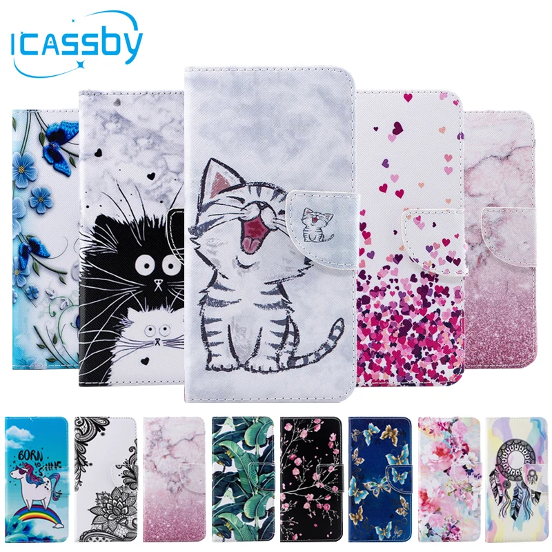 СПС Coque iPhone 11 чехол милый кот кожаный флип бумажник телефонные чехлы для iPhone11 Etui