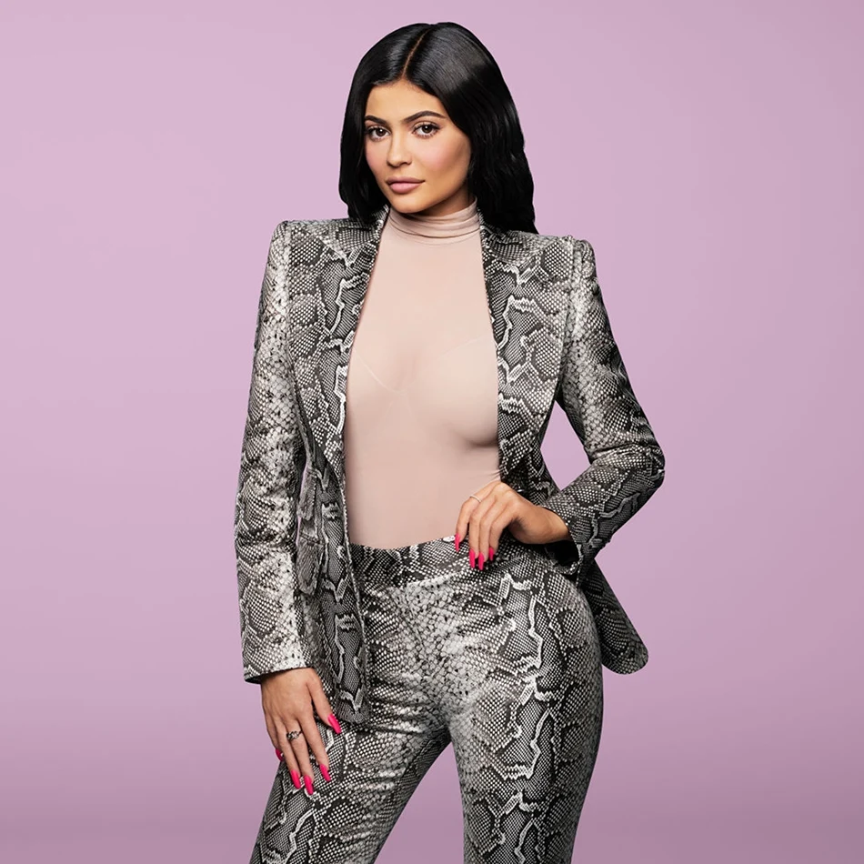 Элегантный офисный комплект блейзеров из органической кожи KylieJenner костюм со