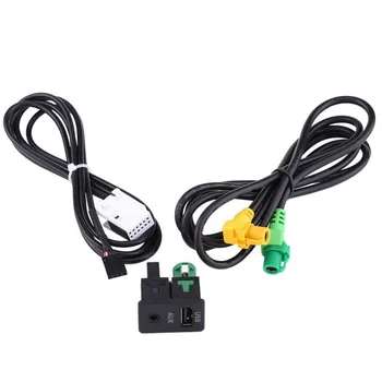 

BEESCLOVER Car USB AUX Switch Socket Wire Harness Cable Adapter Audio Vedio Input Cable USB Wire Switch Plug for BMW z30