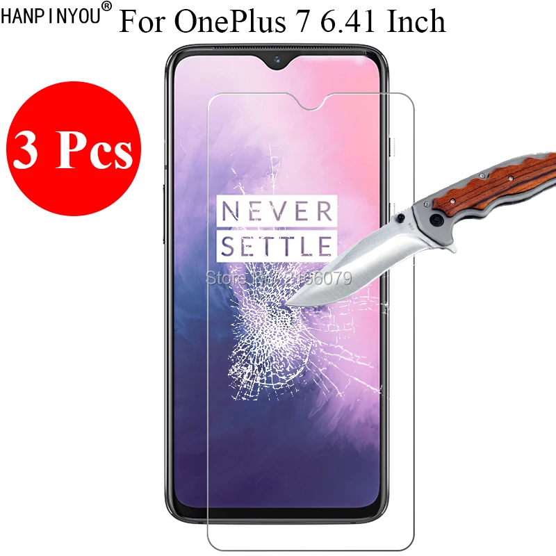 

3 Pcs/Lot New 9H 2.5D Tempered Glass Screen Protector For OnePlus 7 6.41" Protective Film + Clean Tools