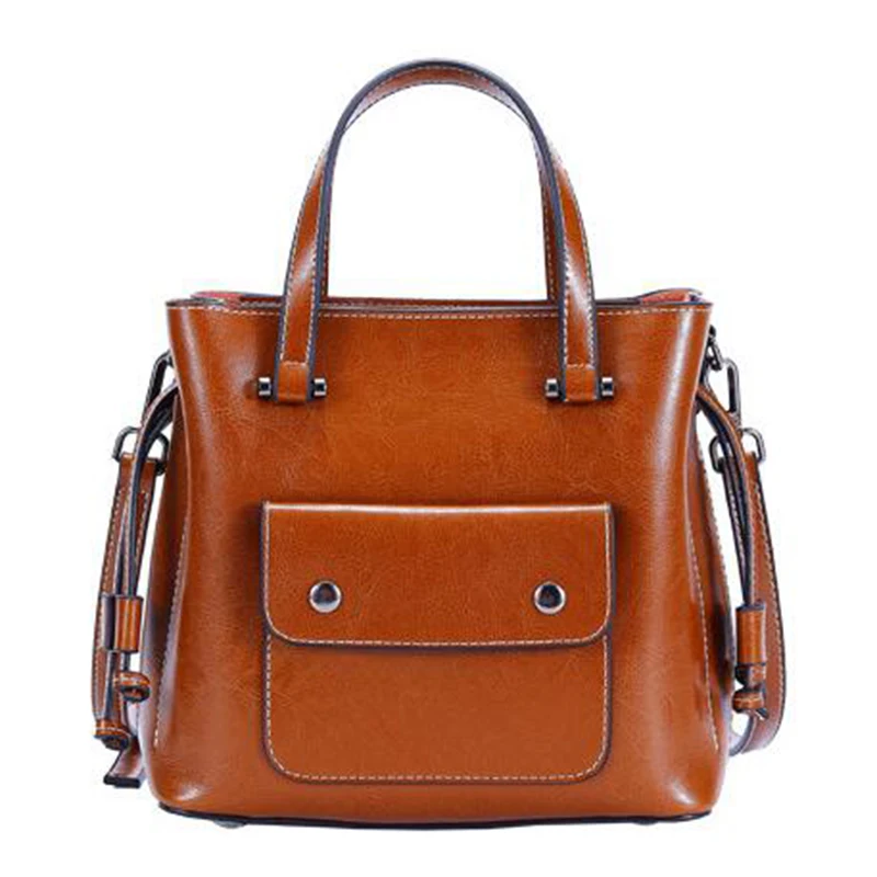 

Yirenfang 2018 Big Genuine Leather Bags For Women Bucket Retro Luxury Handbags Women Bags Designer Leisure Women Messenger Bags