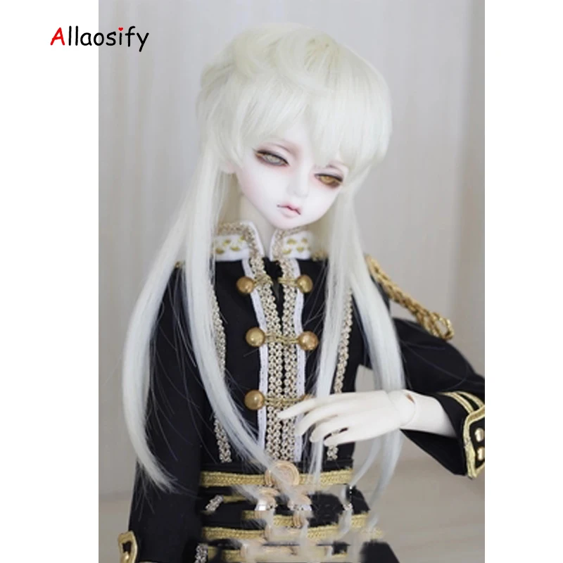 Allaosify Bjd парики из искусственных волос/SD как мальчик кукла белый длинный прямой 1/3 1/4 лет, 1 партия/6 высокой температуры кукольный парик bjd волос