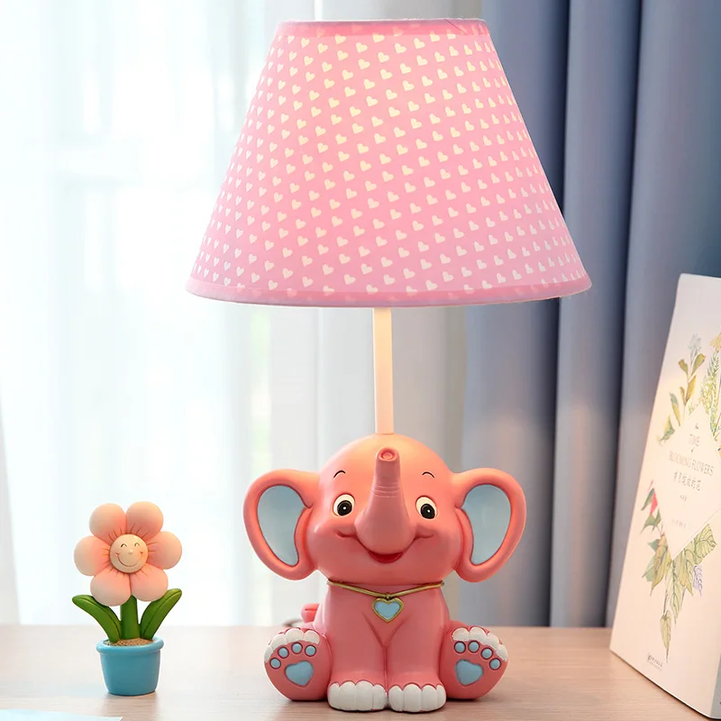 

TUDA 20X35cm Free Shipping Creative Elephant Resin Table Lamp Lovely Cartoon Dimming Table Lamp Children's Room Decor Table Lamp