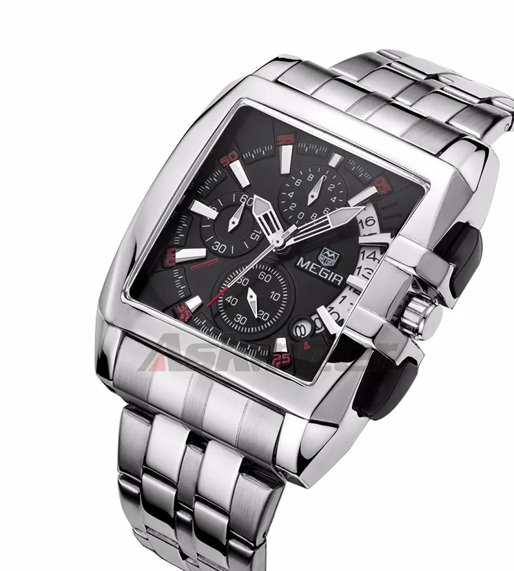 Megir Luxury Brand Men Watch Clock Full Steel Men's Quartz Chronograph Wristwatch (6)