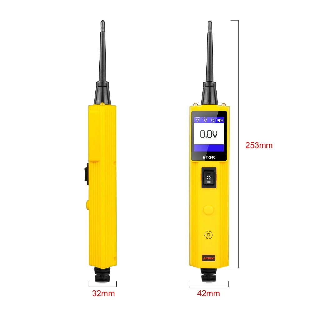 AUTOOL BT260 тестер цепи автомобиля мощность зонд авто Электрический Напряжение автомобильный аккумулятор сканера диагностический инструмент лучше, чем PT150