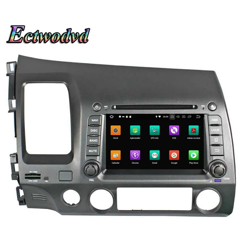 Clearance Ectwodvd Octa Core 4G RAM 64G ROM Android 9.0 Car Multimedia DVD Player GPS HeadUnit for Honda CIVIC 2006 2007 2008-2011 3