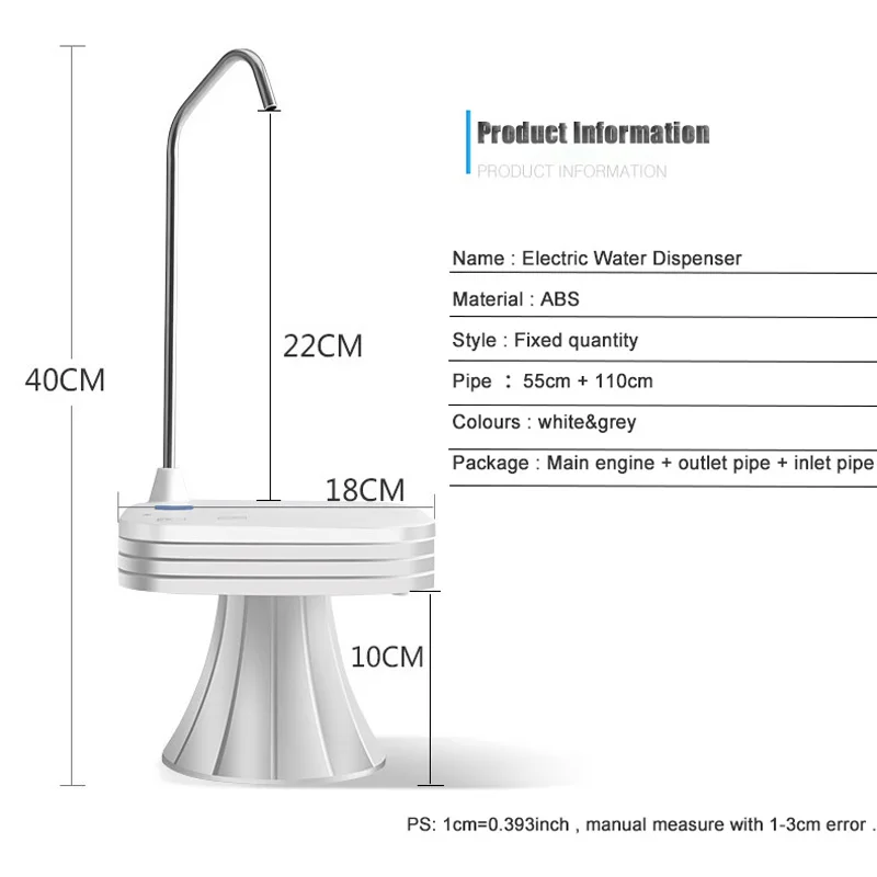 Office Electric Water Dispenser Rechargeable Bottled Water Pumping Household Pure Bucket Water Pressure Wireless Water Hydrant