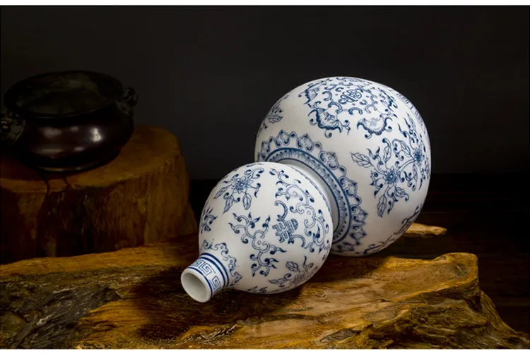 Синие и белые фарфоровые вазы с блокировкой лотоса дизайн керамическая ваза для цветов ручной работы украшение дома Цзиндэчжэнь цветочные вазы