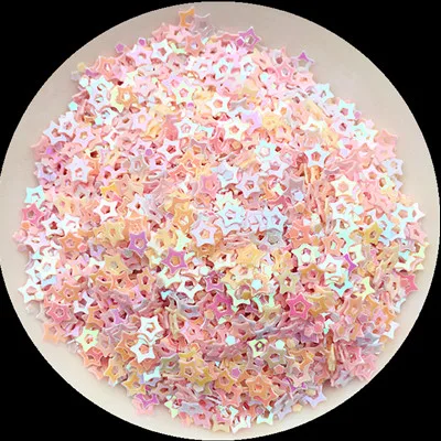 ISequins 3 мм Hollow Звезды блестками ПВХ свободные пайетками для ногтей маникюр/Для женщин Diy/Свадьба украшения конфетти - Цвет: Mix WhitePink