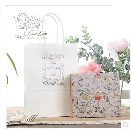 

50Pcs/Lot PASAYIONE Gift Bags With Handles Wedding Decoration Marriage Big Kraft Paper Bags For Shops Containers For Souvenirs
