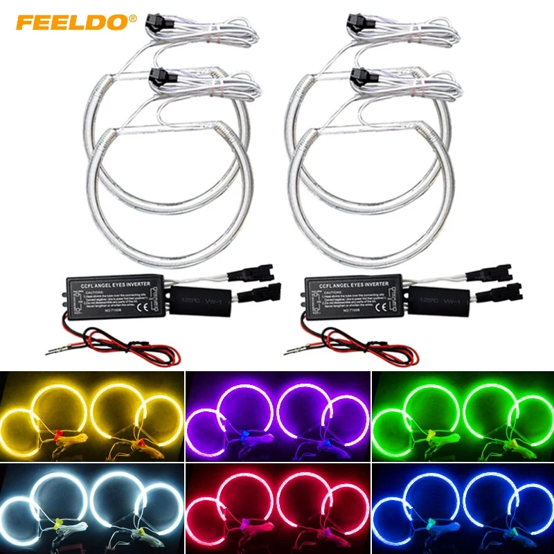 

FEELDO 1Set Car CCFL Halo Rings Angel Eyes LED Headlights For BMW E39 OEM Angel Eyes DRL Light 6-Color #AM3298