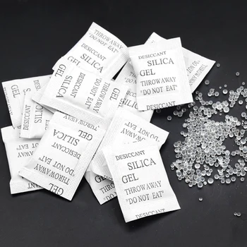 

50/100 Packs 1g Silica Gel Desiccant Packets Safe Moisture Absorbing Drying Bulk Bags For Room Kitchen Food Clothes