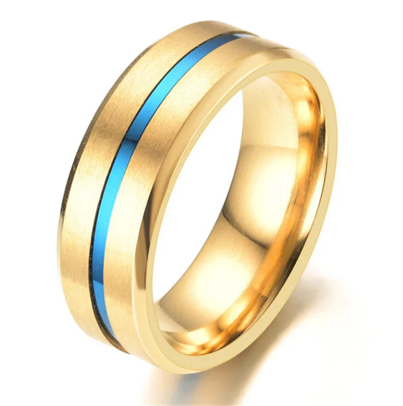

NFS 8mm Men Blue Gold Tungsten Carbide Ring Thin Blue Line Wedding Band Vintage Men Jewelry Anime Anel Masculino Aneis Alliance