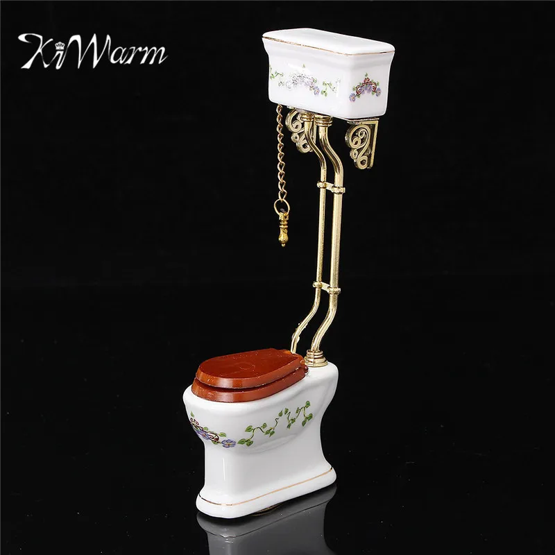 1:12 Dollhouse Miniature Furniture Bathroom Toilet White Porcelain Closestool
