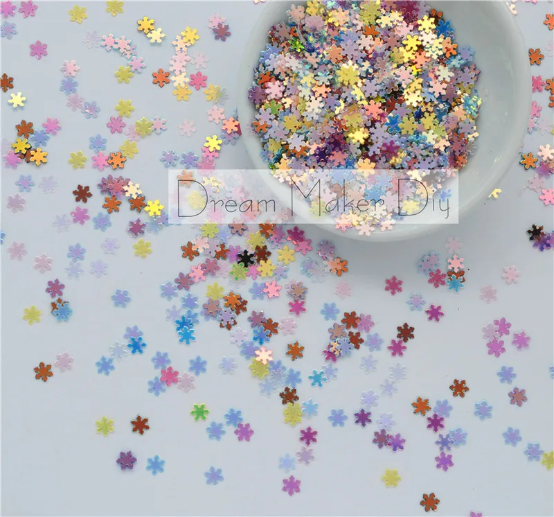 2000pcs/lot(25g ) 5mm Brilliant Snowflake Loose Sequins Glitter