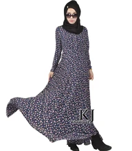 Fashion Muslim Dress Abaya In Dubai Traditional Islamic Clothing For Women Muslim Abaya Jilbab Djellaba Peach Blossom Print 5xl