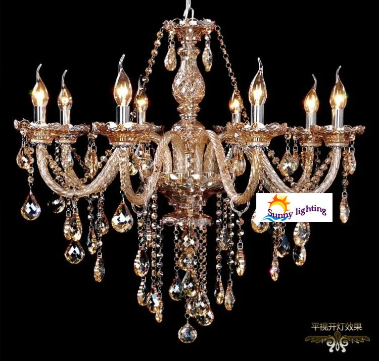 

Amber color Free shipping bedroom crystal chandelier 8 lights modern luxury chandelier living room children room kids chandelier