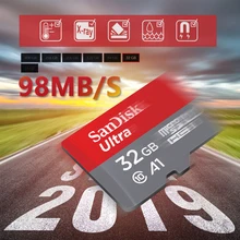 SanDisk, ультра Micro SD карта, 128 ГБ, 32 ГБ, 64 ГБ, 256 ГБ, 400 гб, TF карта, 16 ГБ, класс 10, Макс., 98 МБ/с., карта памяти для телефона, ПК