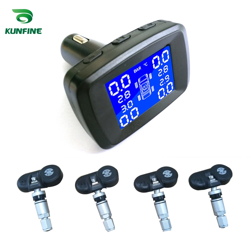 Smart Car TPMS Tyre Pressure Monitoring System Cigarette Lighter Digital LCD Display Auto Security Alarm Systems With 4 Sensors C (6)