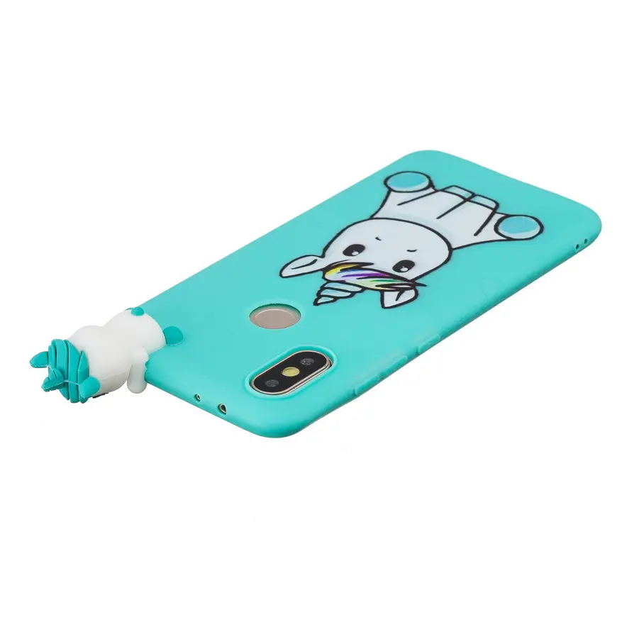 Силиконовый чехол для Xiaomi Mi A2 мягкий из ТПУ с 3D рисунком единорога медведя кота