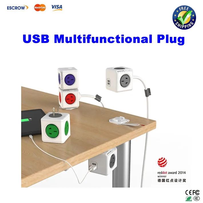 

creative PowerCube socket outlet terminal board USB multifunctional plug