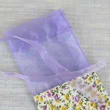100 шт светло-фиолетовая маленькая Цветочная сумка гардероб Саше сетка Хлопковая сумка автомобиль ароматерапия логотип на заказ
