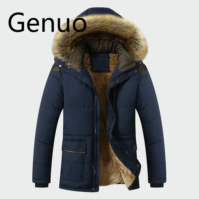 

Winter Jacket Men Brand Clothing Fashion Casual Slim Thick Warm Mens Coats Parkas With Hooded Long Overcoats Male Clothes