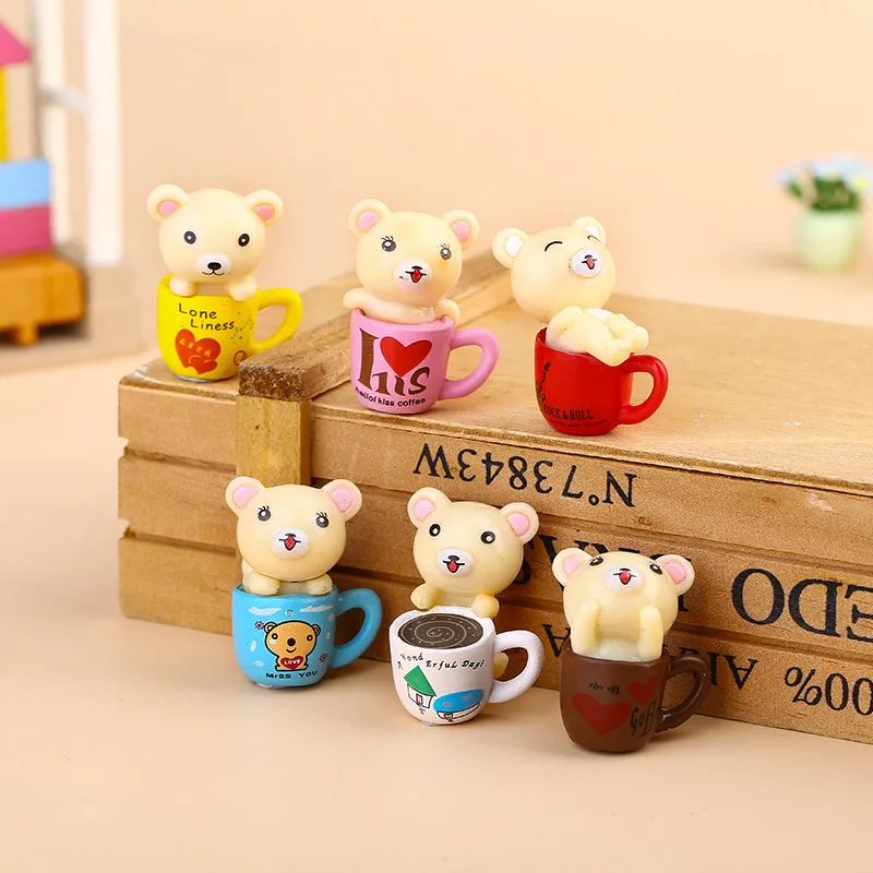 

Cup bear hand twisted egg doll cartoon toy bear micro landscape cake decoration ornaments toys for children