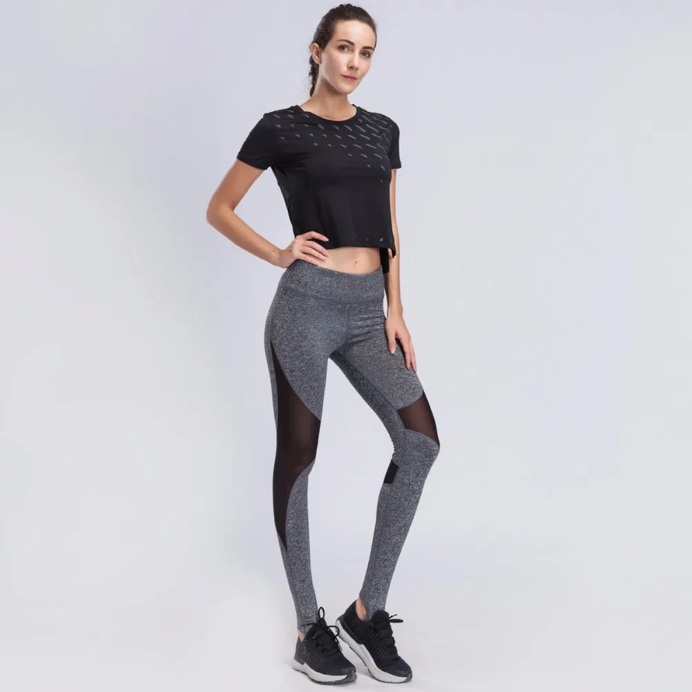 

2018 Women Fitness Suit Yoga Sets Gym Short Sleave Shirt + Pants Running Tights Workout Sportswear Yoga Leggings Sport Suits