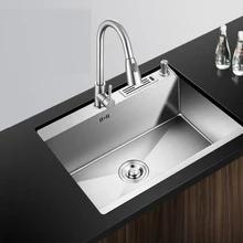 Ручная работа flume, один бак для кухни умывальник утолщенный 304 нержавеющая сталь раковина миска Раковина Набор wx4181033