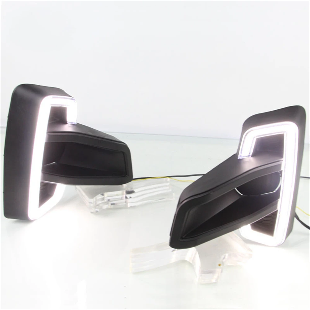 SNCN-2PCS-LED-Daytime-Running-Light-For-Toyota-Hilux-Revo-Rocco-2018-2019-Turn-Yellow-Signal