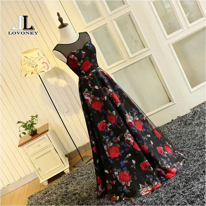 LOVONEY A-Line O-Neck Plus Size Evening Dress Long Formal Dress Women Occasion Dresses Evening Gown Vestidos De Festa M223 LOVONEY A-Line O-Neck Plus Size Evening Dress Long Formal Dress Women Occasion Dresses Evening Gown Vestidos De Festa M223