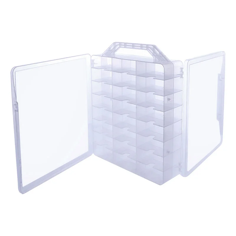 1 Pc Nail Polish UV Gel Organizer Plastic Clear Holder 48 Bottles Adjustable Dividers Space Saver