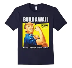 Возьмите смешная Футболка Дональд Трамп рубашка построить стену Для мужчин; короткий рукав Футболка уличные футболки