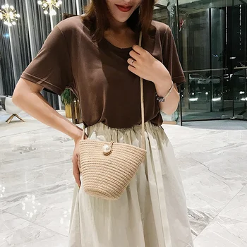 

Bags For Women 2019 Fashion Messenger Bag Summer Beach Straw Bag Small Weave Shoulder Crossbody Bags For Women
