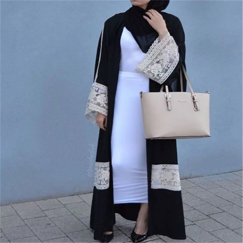 Мусульманский женский кардиган Abaya модное исламское пальто с длинными рукавами