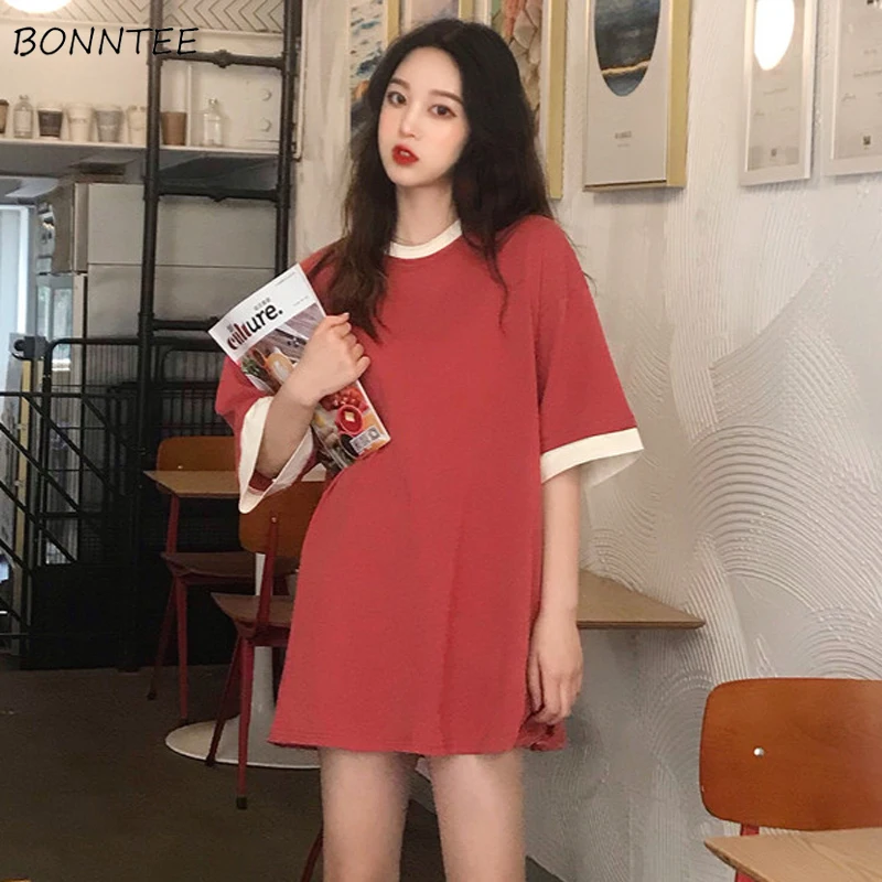 

T-shirts Women Patchwork Simple Korean Style Students Loose Casual Harajuku Womens Streetwear All-match Clothing Female Tshirt