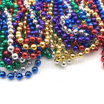 

16PCS Mardi Gras Beads Necklaces Party Favors 8 Colors Long Beaded DIY Festival Party Decor Supplies Home Decoration
