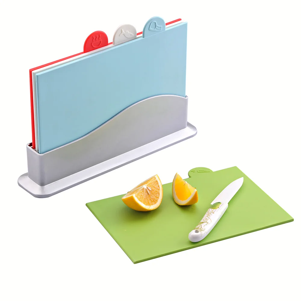 Schnesland Bamboo Fibre Cutting Board Sets with 4pcs Plastic Mats Chopping Block Kitchen Tools | Дом и сад