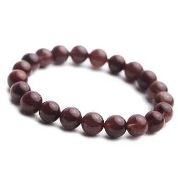 

Brazil Natural Red Rutilated Quartz Bracelets For Women Lady Stretch Crystal Round Beads Bracelet 9mm