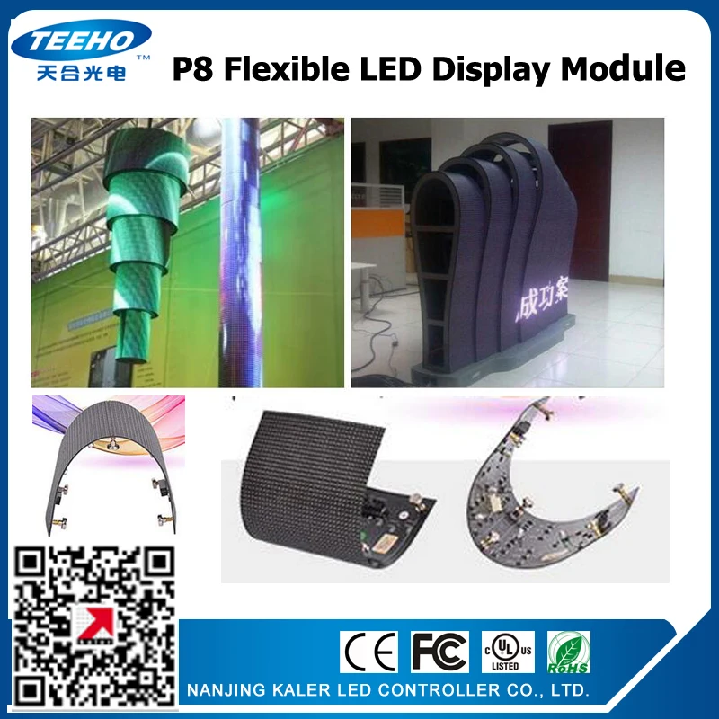 

TEEHO SMD3535 P8 32 x 16 dots panel pantalla flexible LED module soft display panel for creative LED display screen video wall