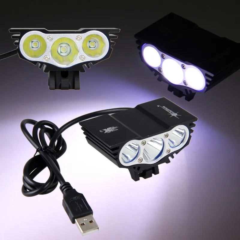 Cheap Black USB Bike Light 3*T6 LED Front Bicycle Headlights 4 Modes Cycling Lamp +Rechargeable Battery Pack +Charger+Safety Taillight 1 Cheap Black USB Bike Light 3*T6 LED Front Bicycle Headlights 4 Modes Cycling Lamp +Rechargeable Battery Pack +Charger+Safety Taillight 1
